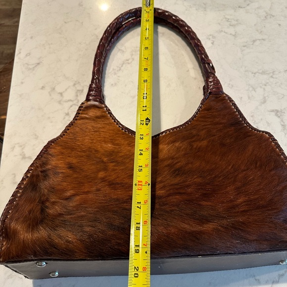 Handmade leather/cowhide bag by Origenes of Todos Santos,MX. Brown-Brown/tan. - Picture 6 of 10